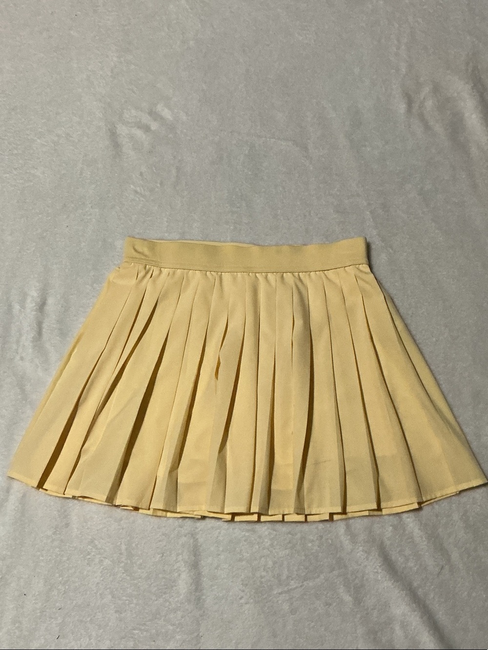 No Boundaries Pale Yellow Pleated Skater Skirt